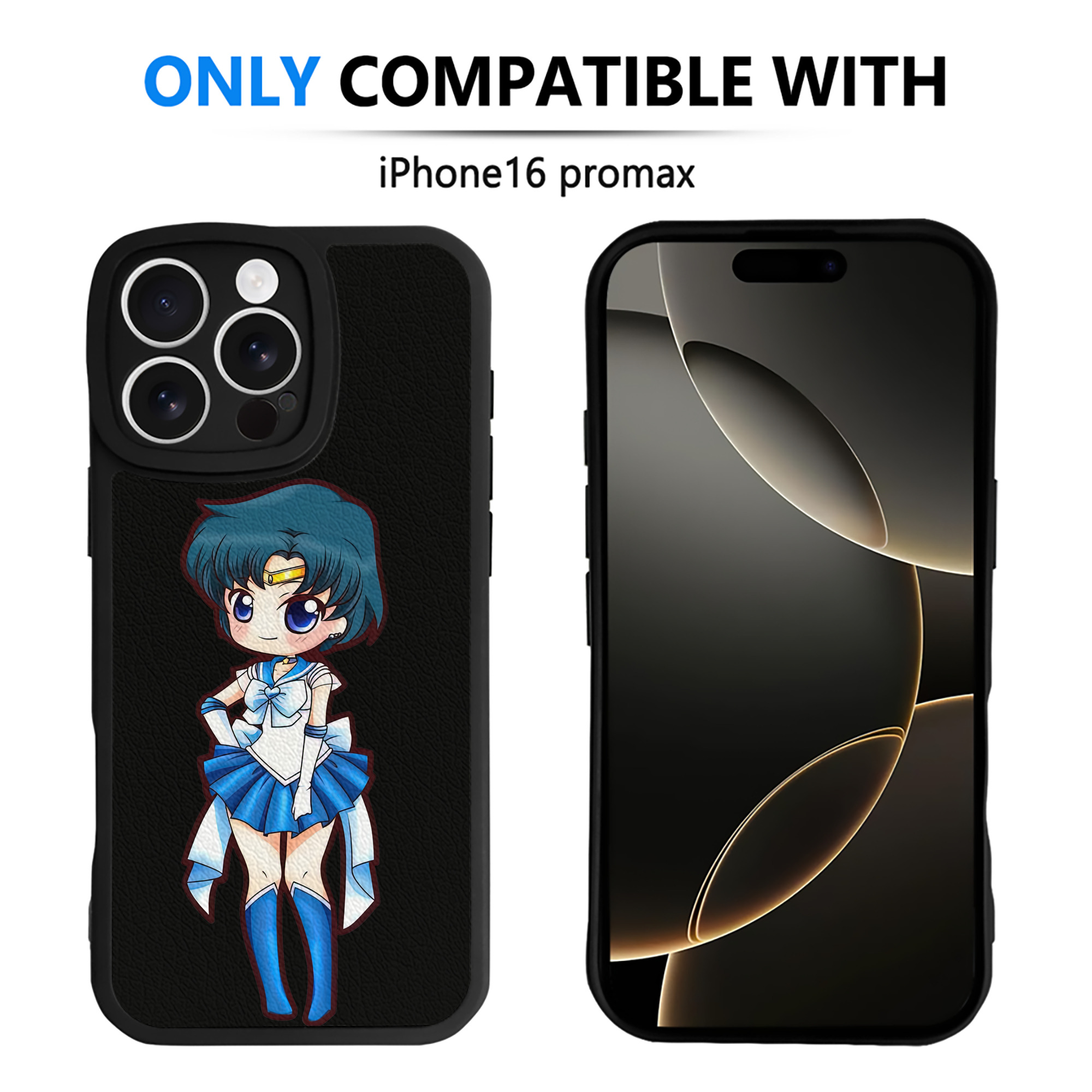 （画像用） 美少女戦士セーラームーン 水野 亜美 みずの あみ Sailor Moon Mizuno Ami 【iPhone 16シリーズ対応】シリコンスマホケース（レザー調） 材質：シリコン